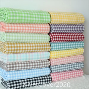 Cotton Plaid Duvet Cover Black/Yellow/Blue/Pink/Green/Rainbow Duvet Covers Queen/Full/Twin Bedding Set,Bed Sheet,Pillowcases,Quilt Covers