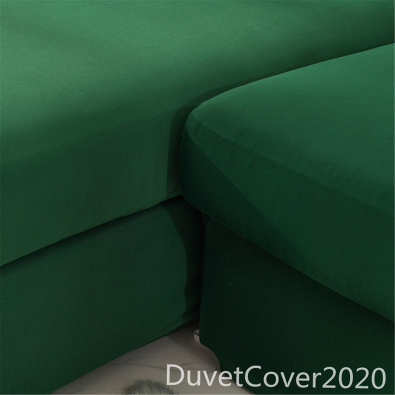 Concise Sofa Coverpure Dark Green Sofa Coverslipcoverssofa Etsy