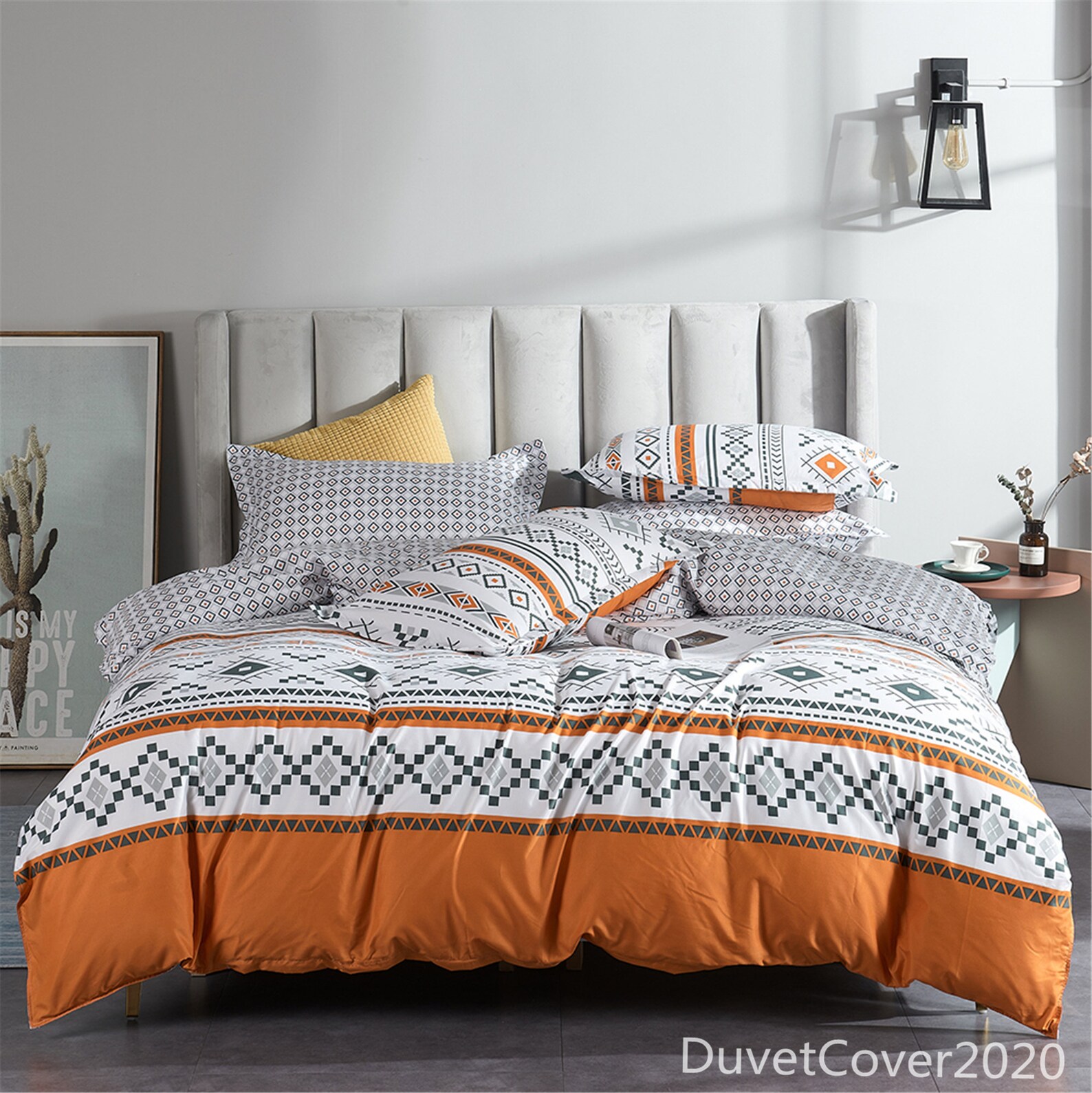 White Striped Plaid Duvet CoverBedding Set Queen TwinDuvet Etsy