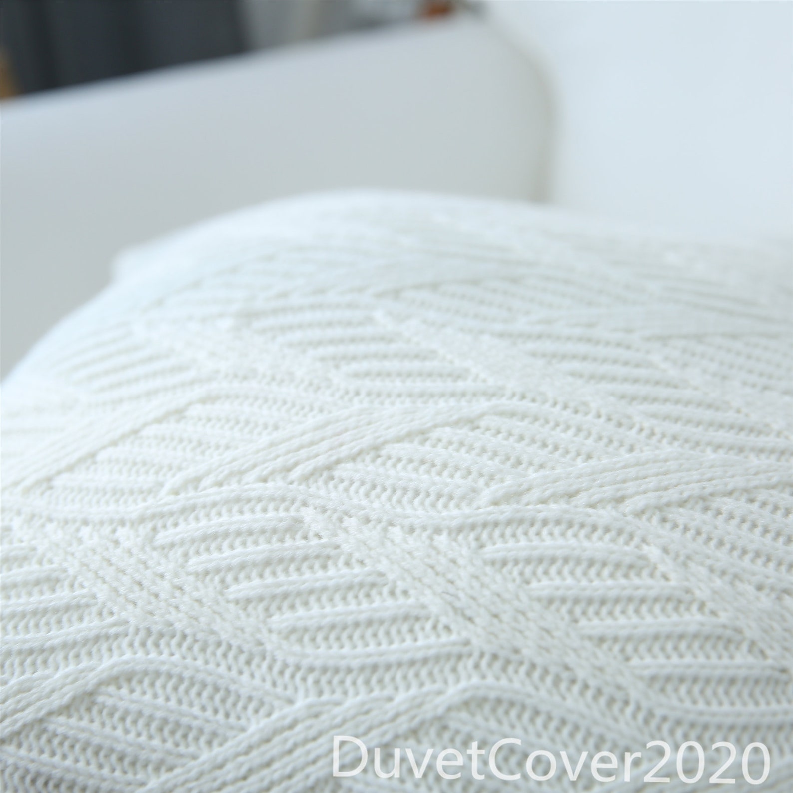 White Tassels Pillowcase Covers Knitting Lumbar Pillowcases Etsy