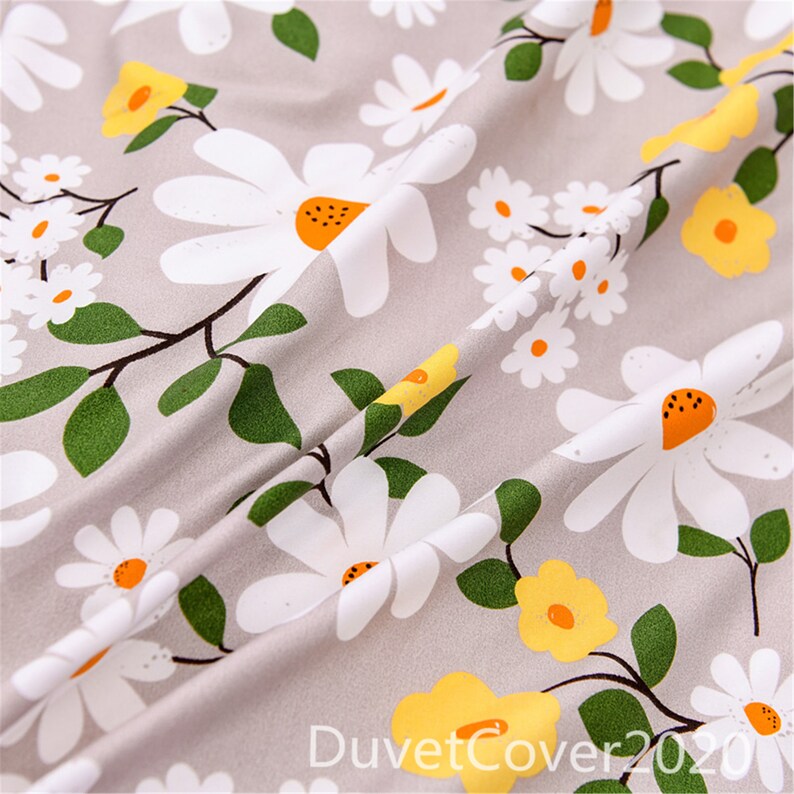 Gray Floral Duvet Cover Queenduvet Covers Etsy
