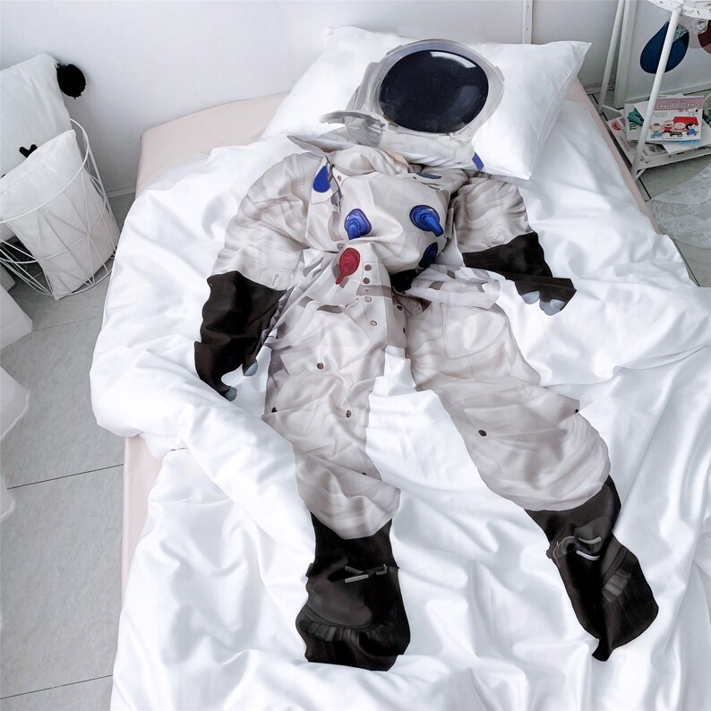 Funny Duvet Cover Spaceman Figure Print Duvet Covers Single Etsy