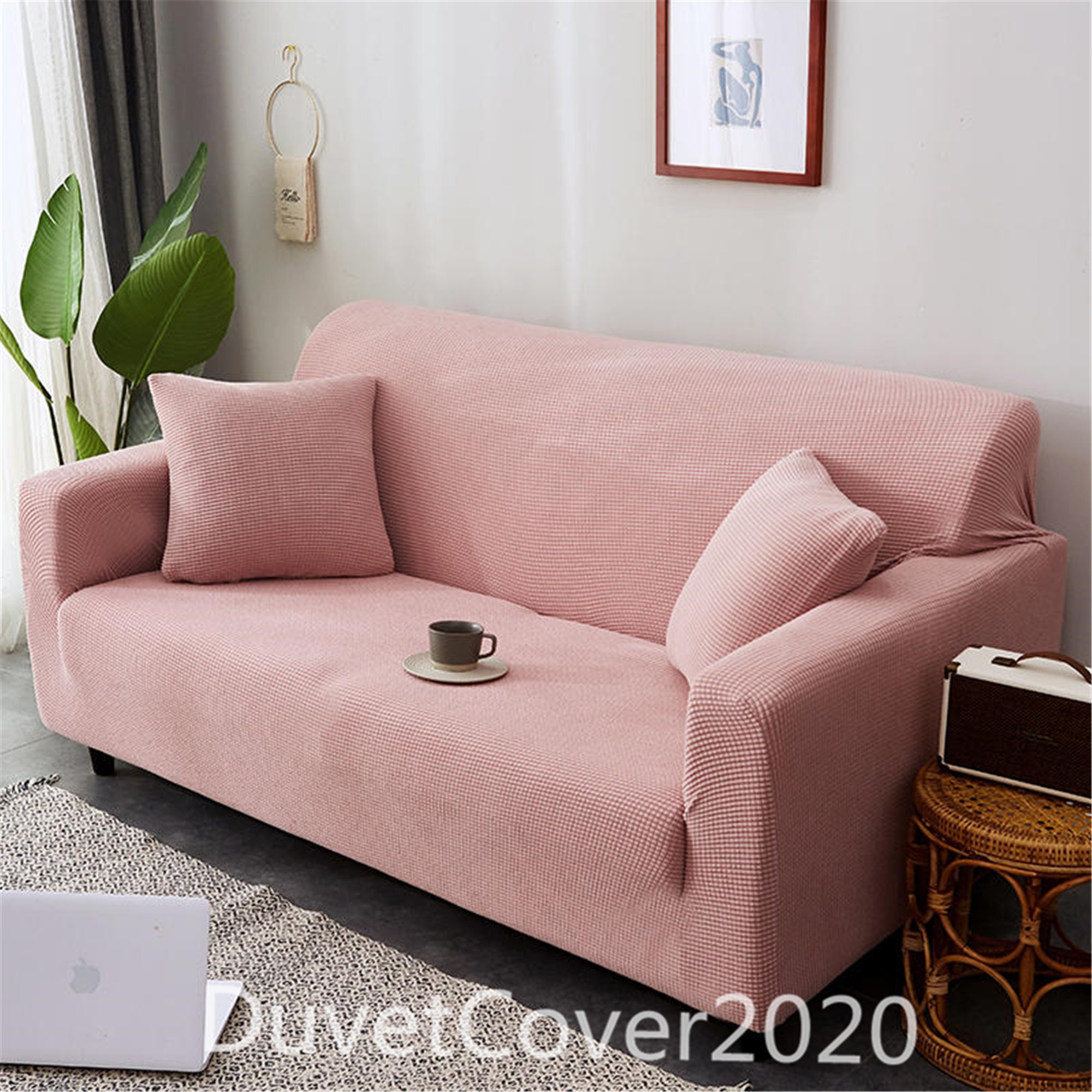 Sofa Cover StretchSolid Light Pink Couch Cover Sofa Etsy