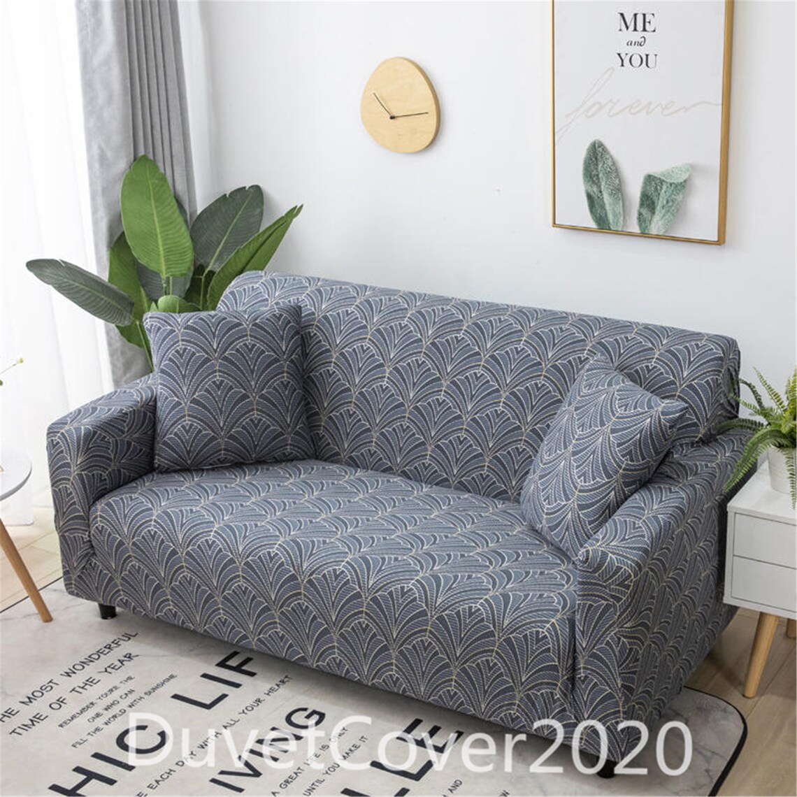 Couch Cover Dark Gray Sofa CoverSlipcoversSofa Cover Etsy