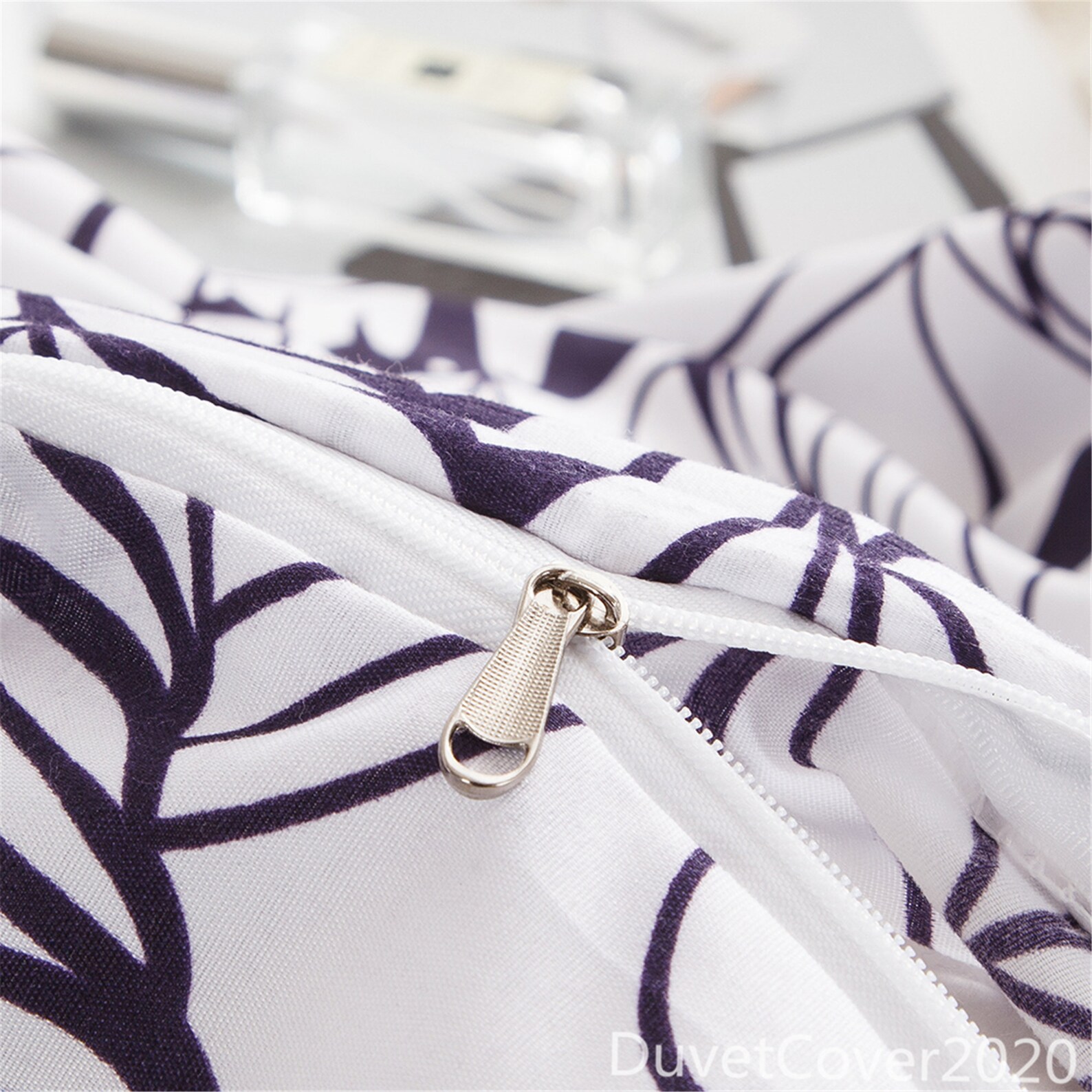 Duvet Cover White Navy Floralduvet Cover Queen Twin Etsy