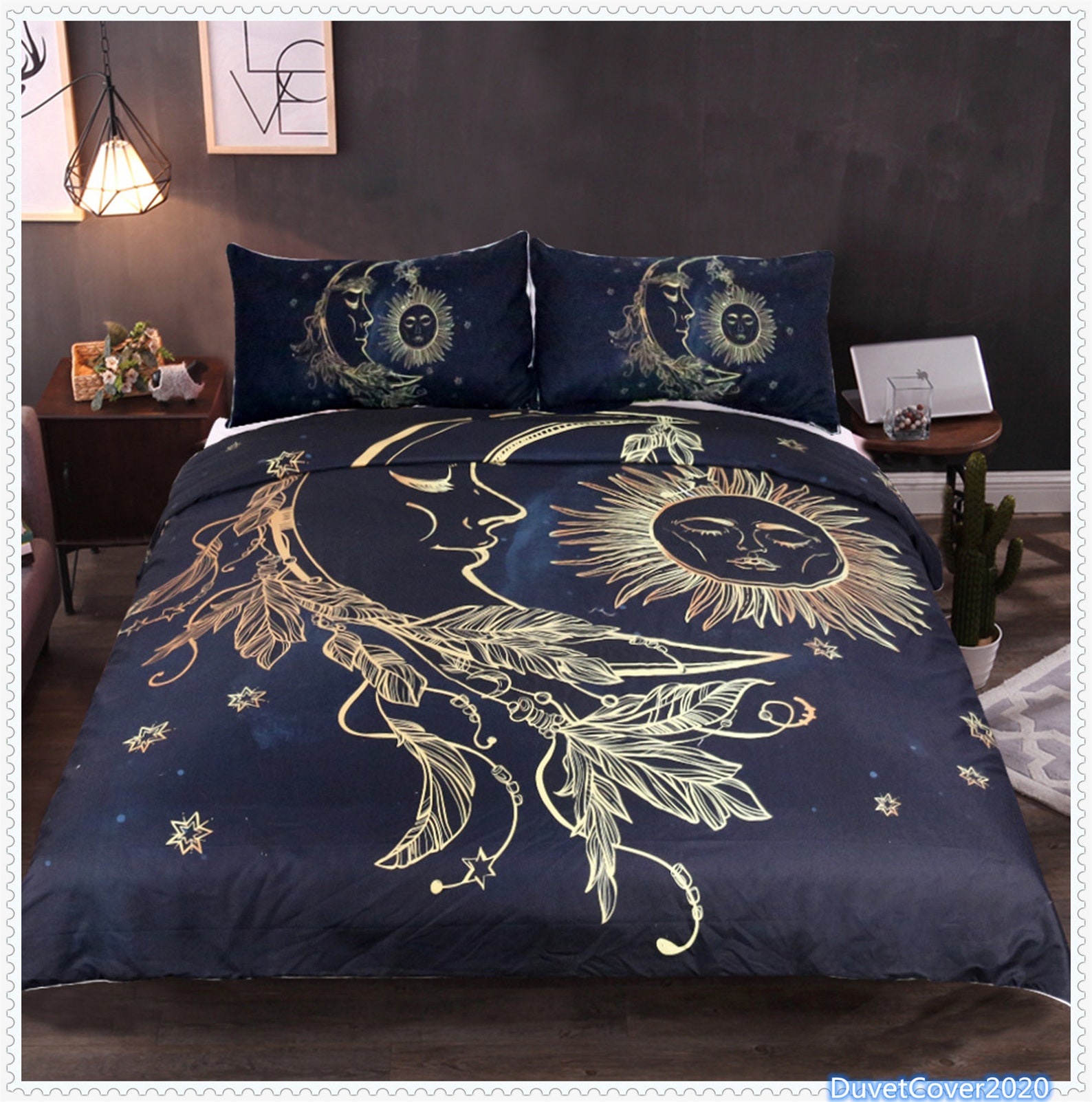 Black Gold Plating Floral Duvet Cover Queen Duvet Cover King Etsy