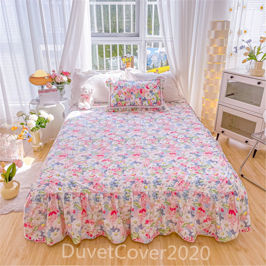 Floral Bed Skirt Queen/twin,lace Bed Skirts Princess,bedskirts Queen