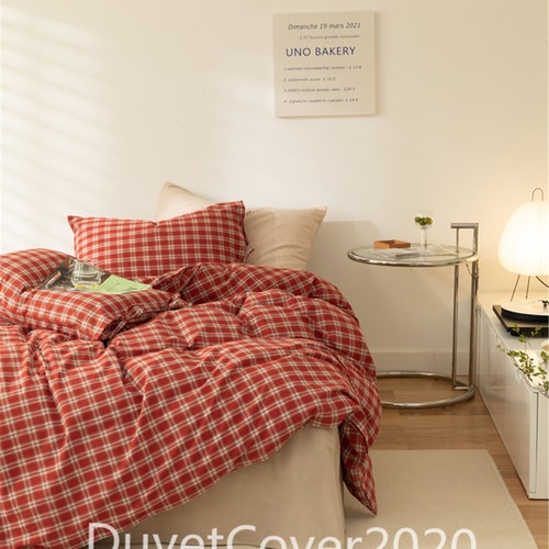 100% Cotton Duvet Cover Red/purple 