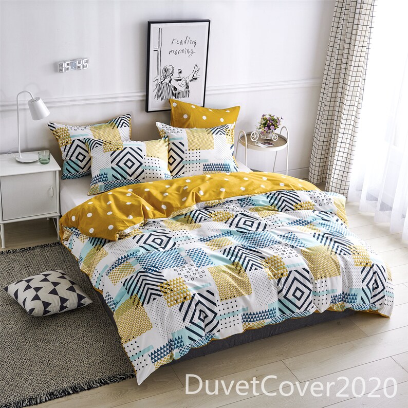 Yellow 100 Cotton Duvet Cover Queen Twin KingDuvet Covers Etsy