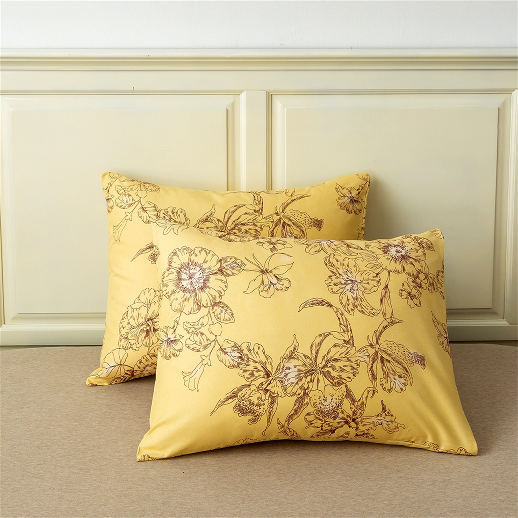 Duvet Cover Summer Soft Yellow Floral Duvet Covers 3 Piece Bed Etsy