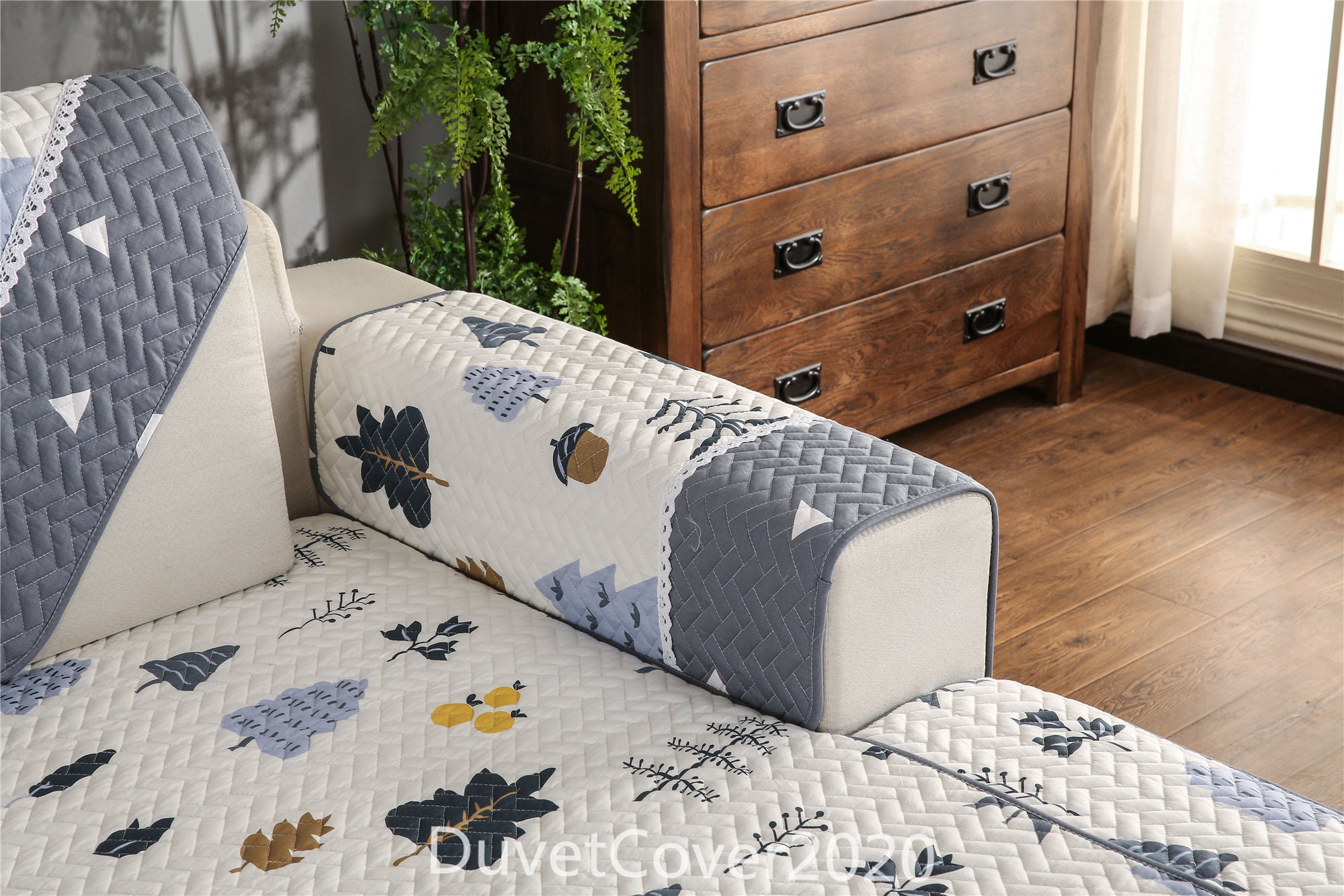 White Couch Cover Lacethicken Cotton Sofa Etsy