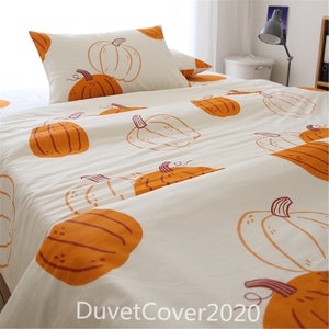 Halloween Duvet Covers Customized,100% Cotton Pumpkin Duvet Cover Twin Full Queen King Halloween,Bedding Set Twin/Full/Queen/King,Bed Sheet