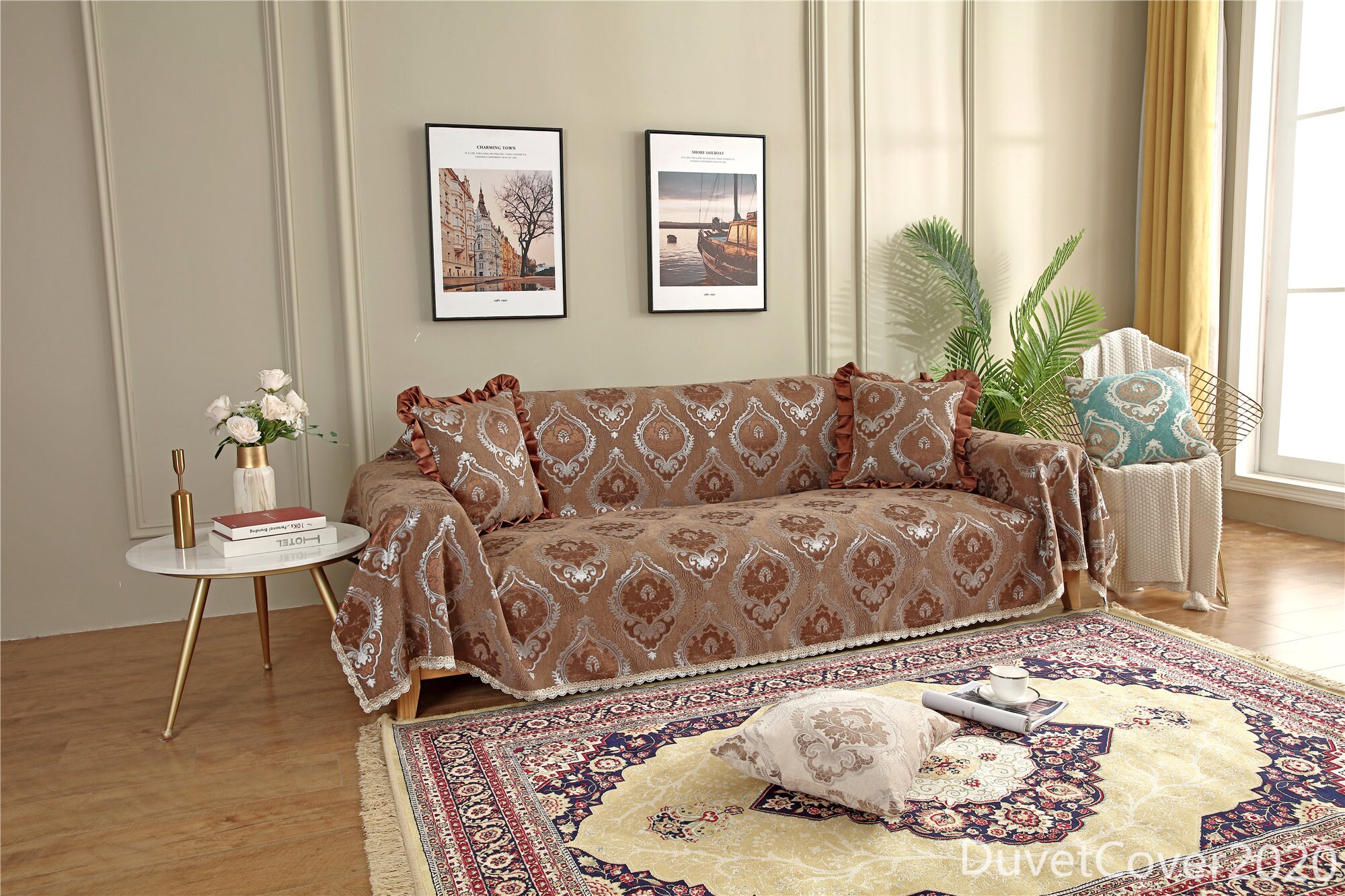 Brown Vintage Sofa CoverSlipcoversSofa CoversHome Etsy