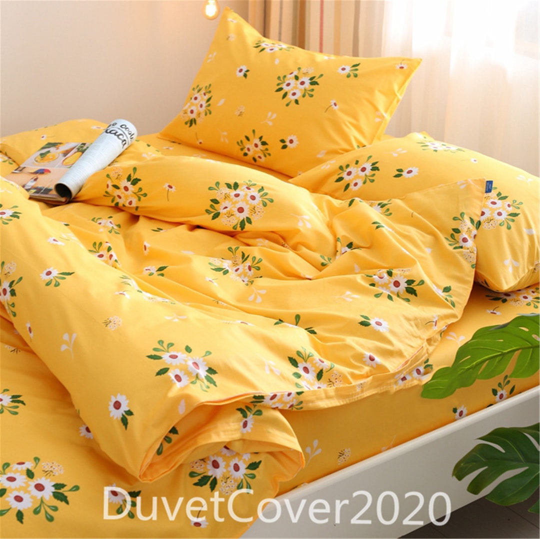 green and yellow duvet covers