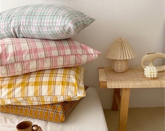 plaid pillow case