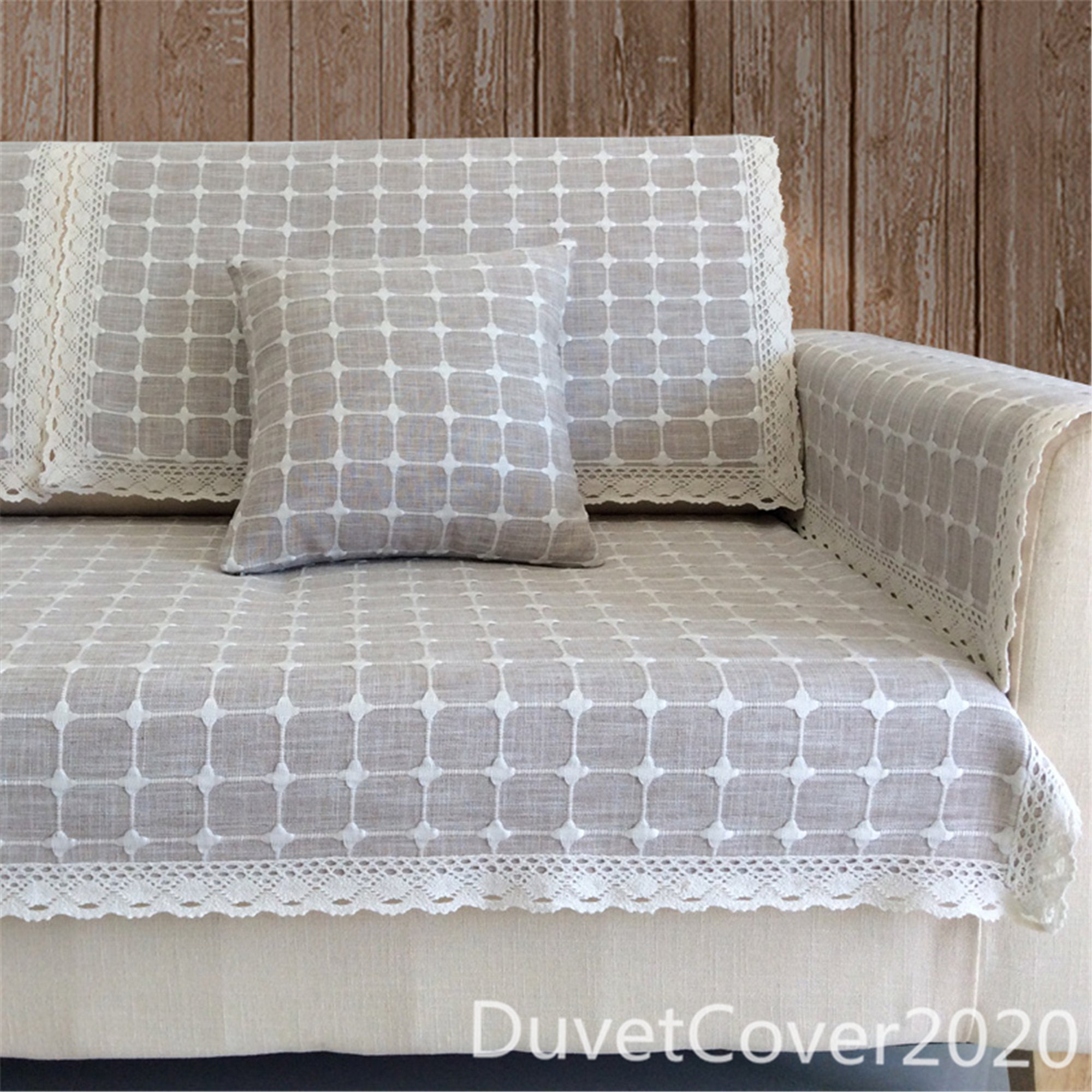 Customized Plaid Couch Cover Linesofa Covers Blue Etsy