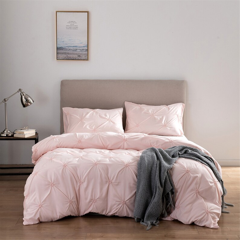Light Pink Solid Color Duvet Cover Twin Full Queen King Etsy
