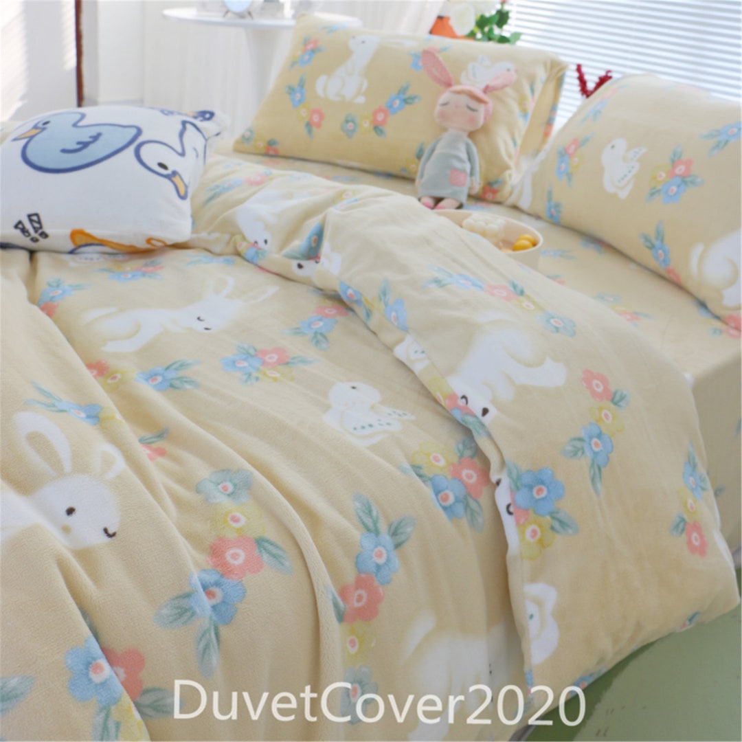 Fleece Light Yellow Duvet Cover Twin/full/queen/king for Etsy