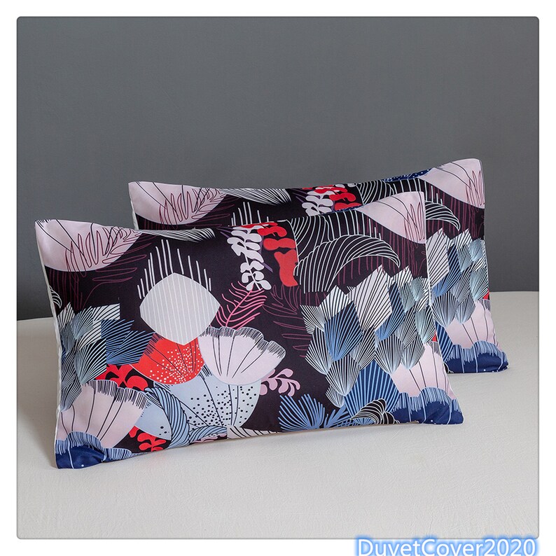 British Style Vintage Duvet Cover Red Floral Duvet Cover Queen Etsy