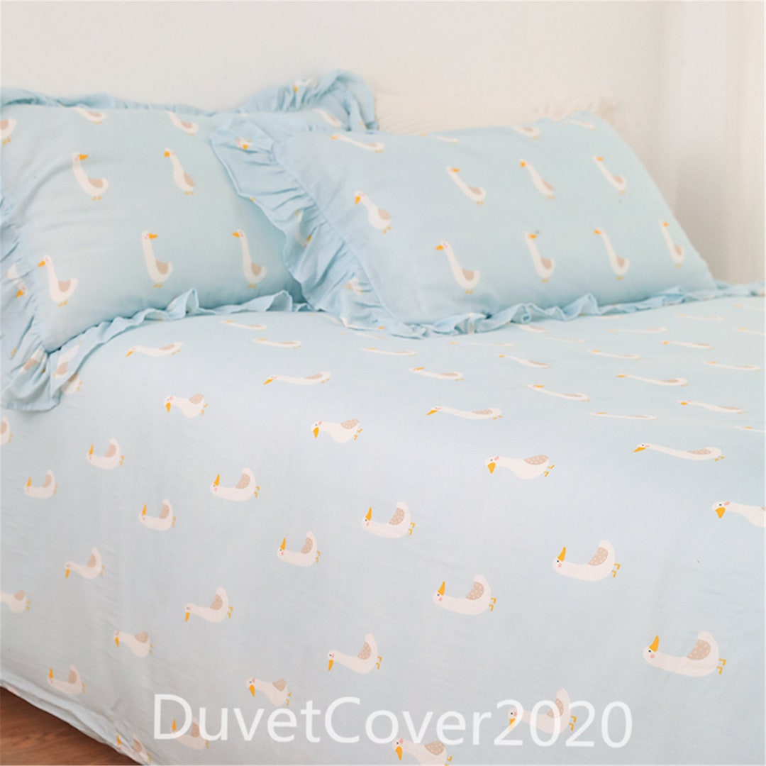 Pink/blue Double Baby Yarn Duvet Cover With Duck Duvet Covers Etsy