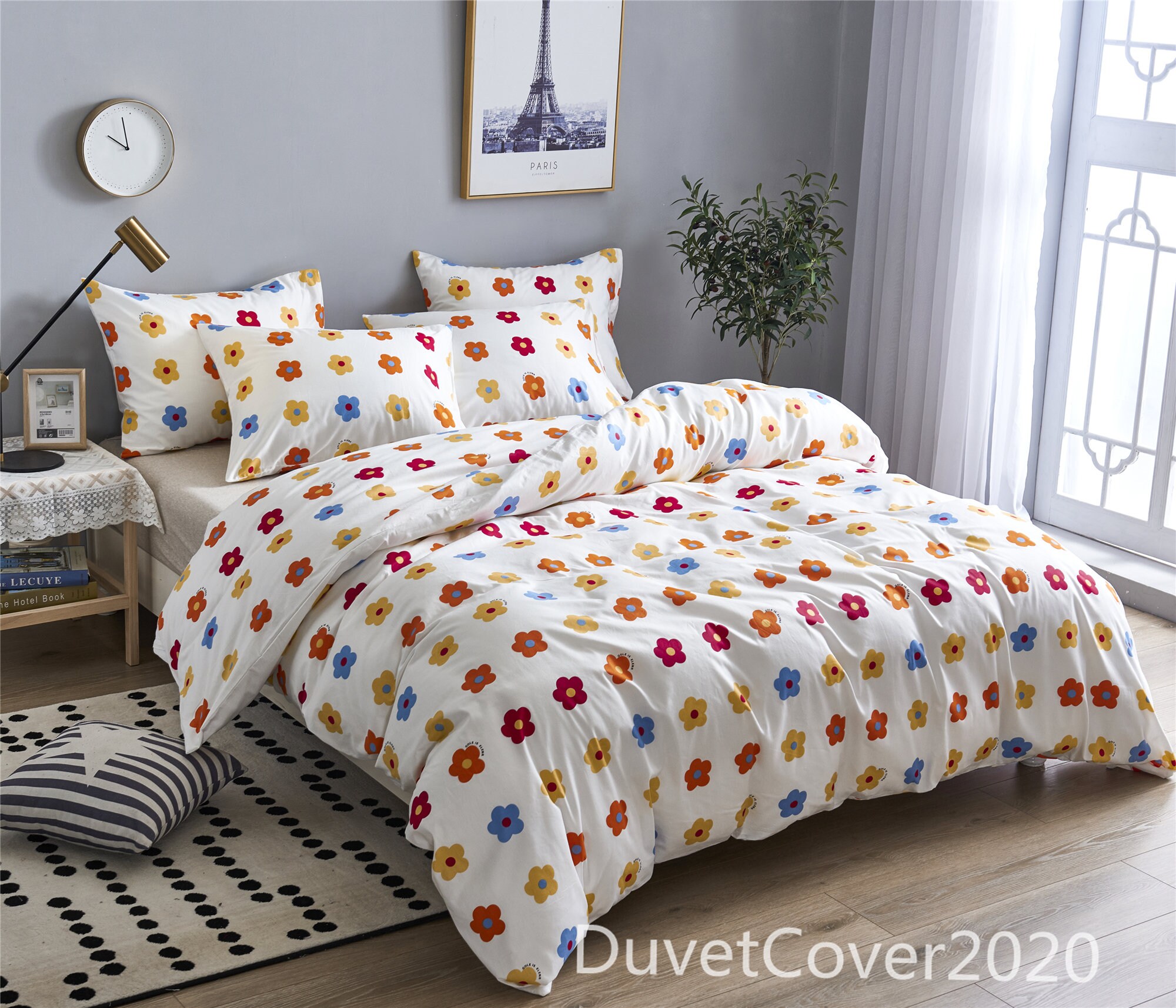Duvet Covers CottonWhite Floral 100 Cotton Duvet Cover Twin Etsy