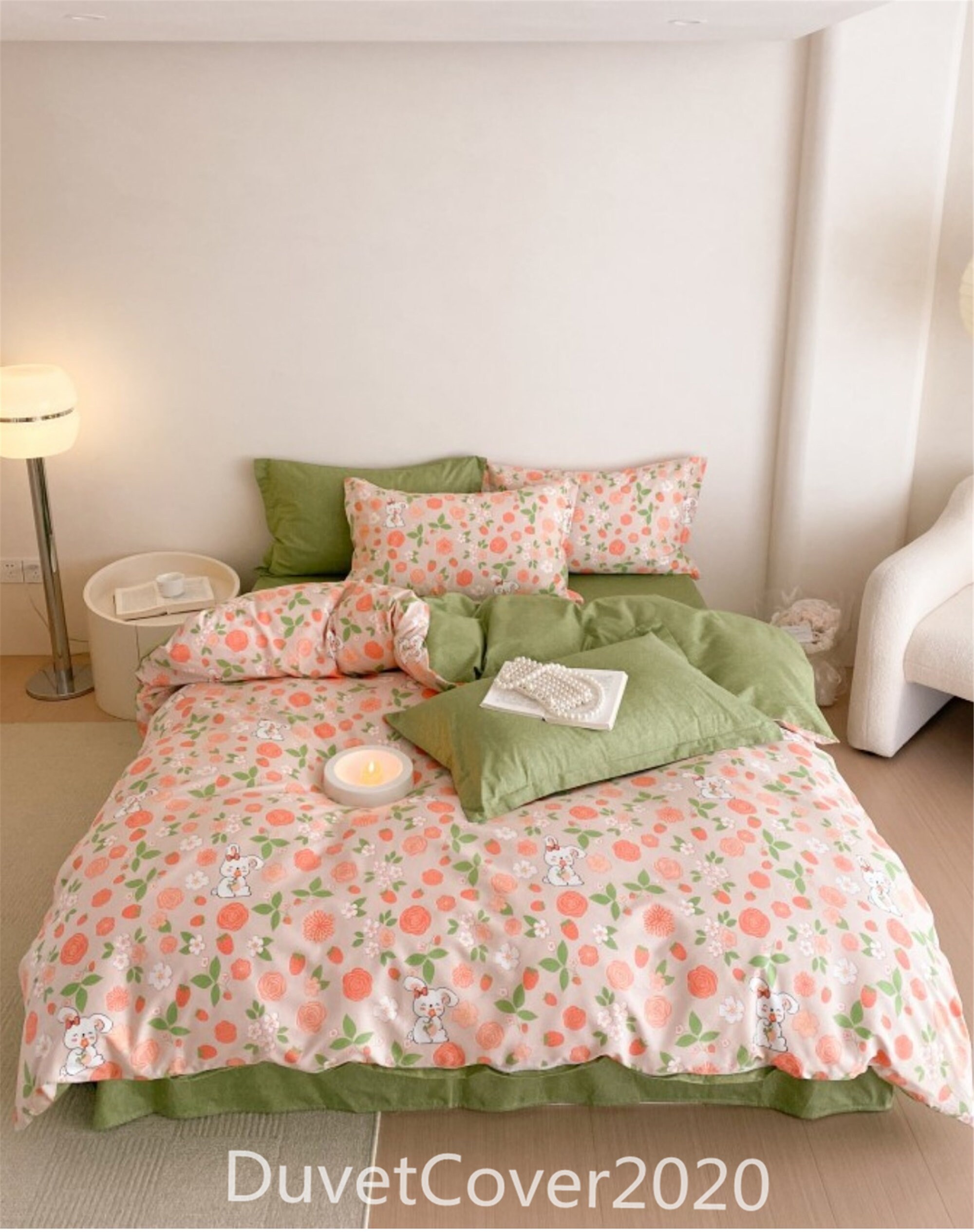 2023 New Pink Floral Duvet Cover Queen/twin/full/king With Etsy