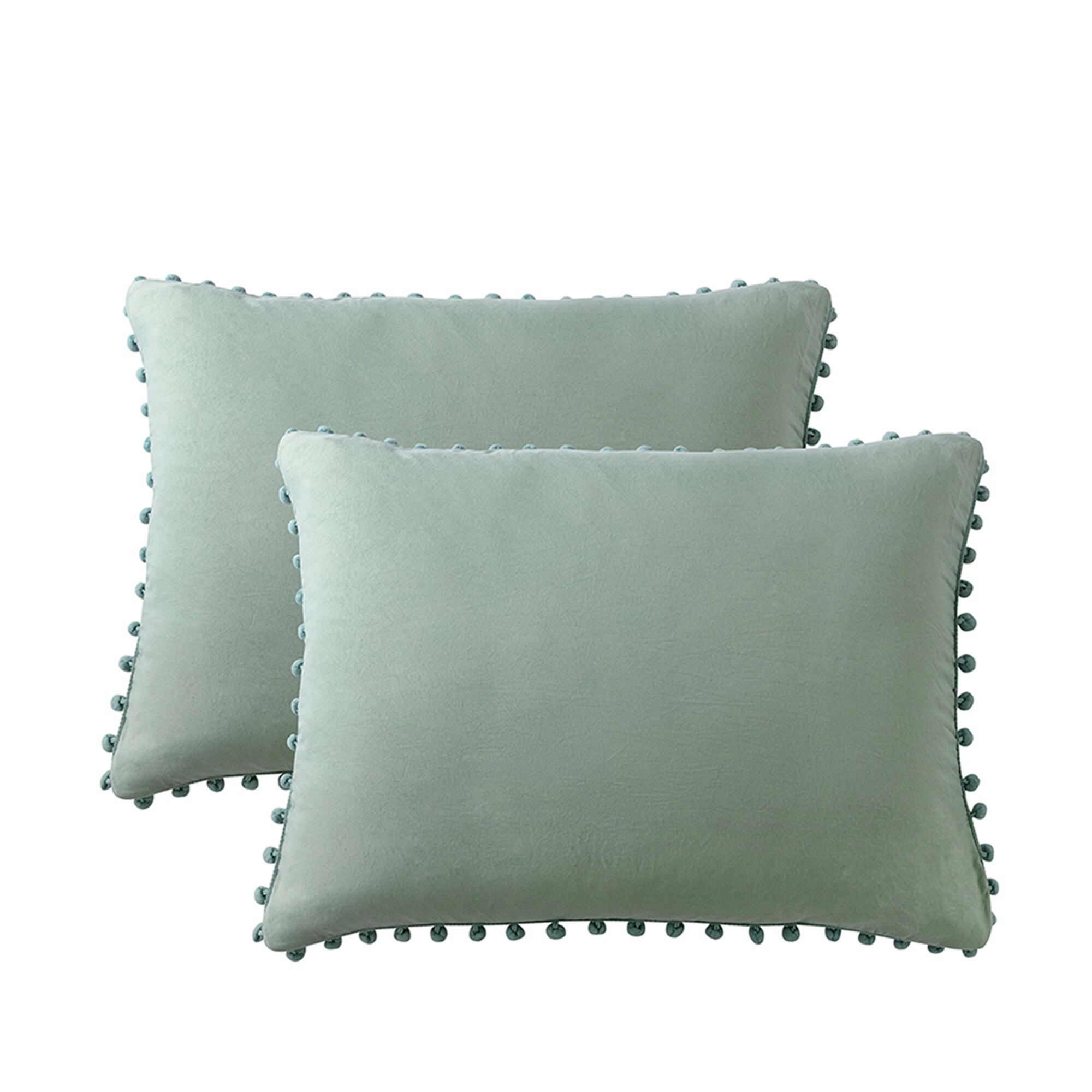 Tassels Green Minimalist Concise Pillowcase 2Pc Set Pillow Etsy