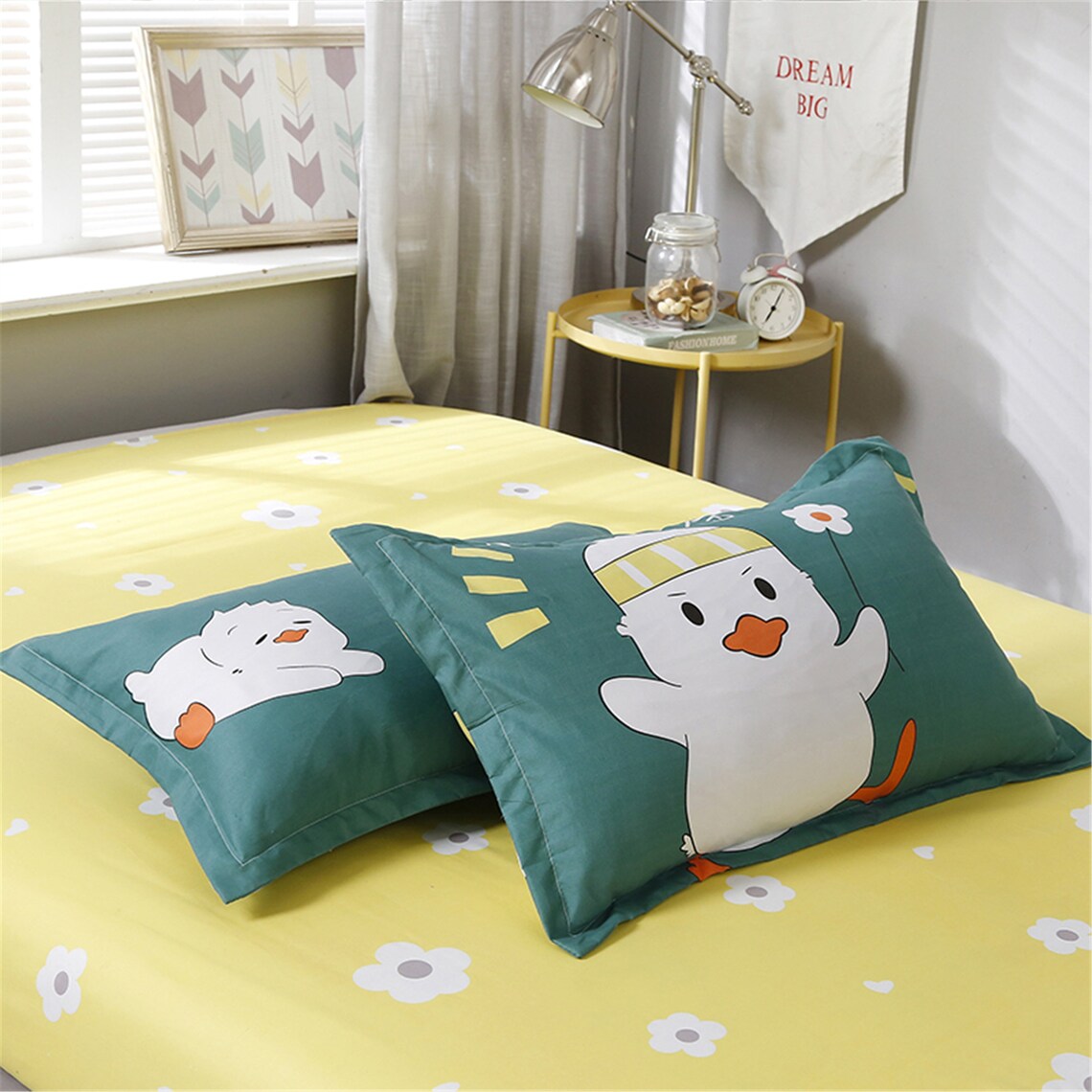 Ducks Print Duvet Cover Green Fresh Bedding Set Queen King Etsy