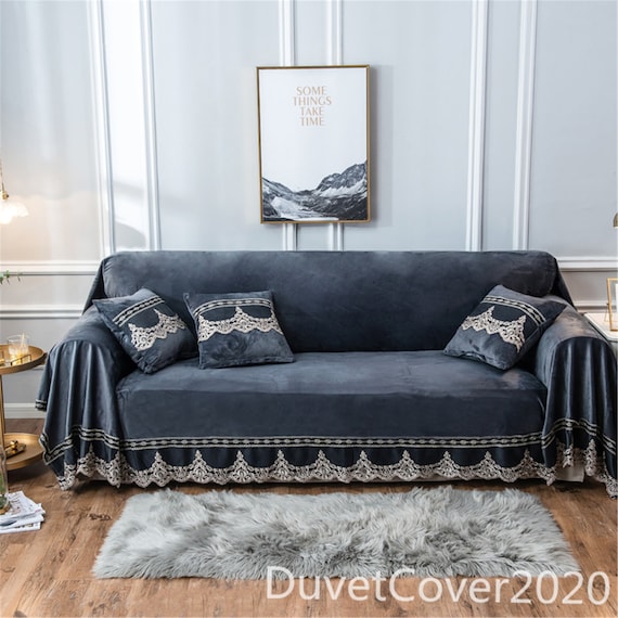 Couch Cover Dark Gray Velet Sofa Coversofa Slipcover Australia Couch Cover Dark Gray Velet Sofa, Best Sofa Covers Australia