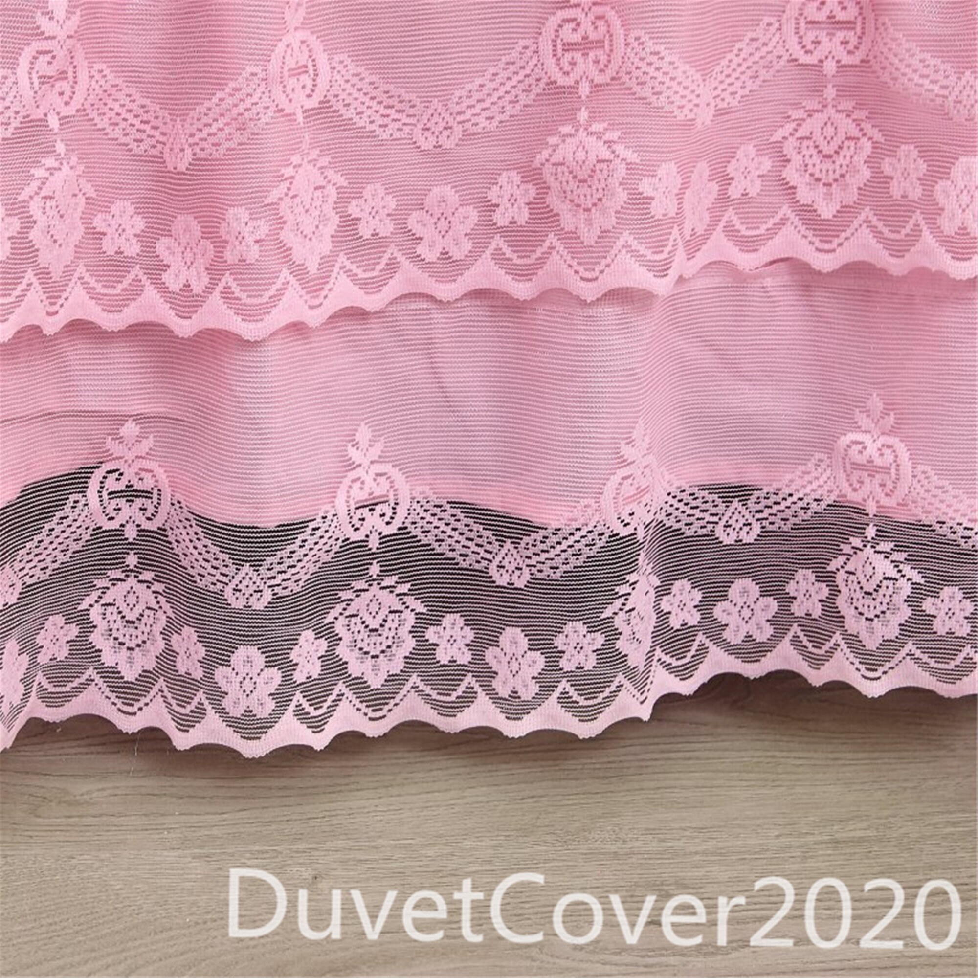 Lovely Solid Pink Bed Skirt Queenlace Bed Skirtsbedskirts Etsy