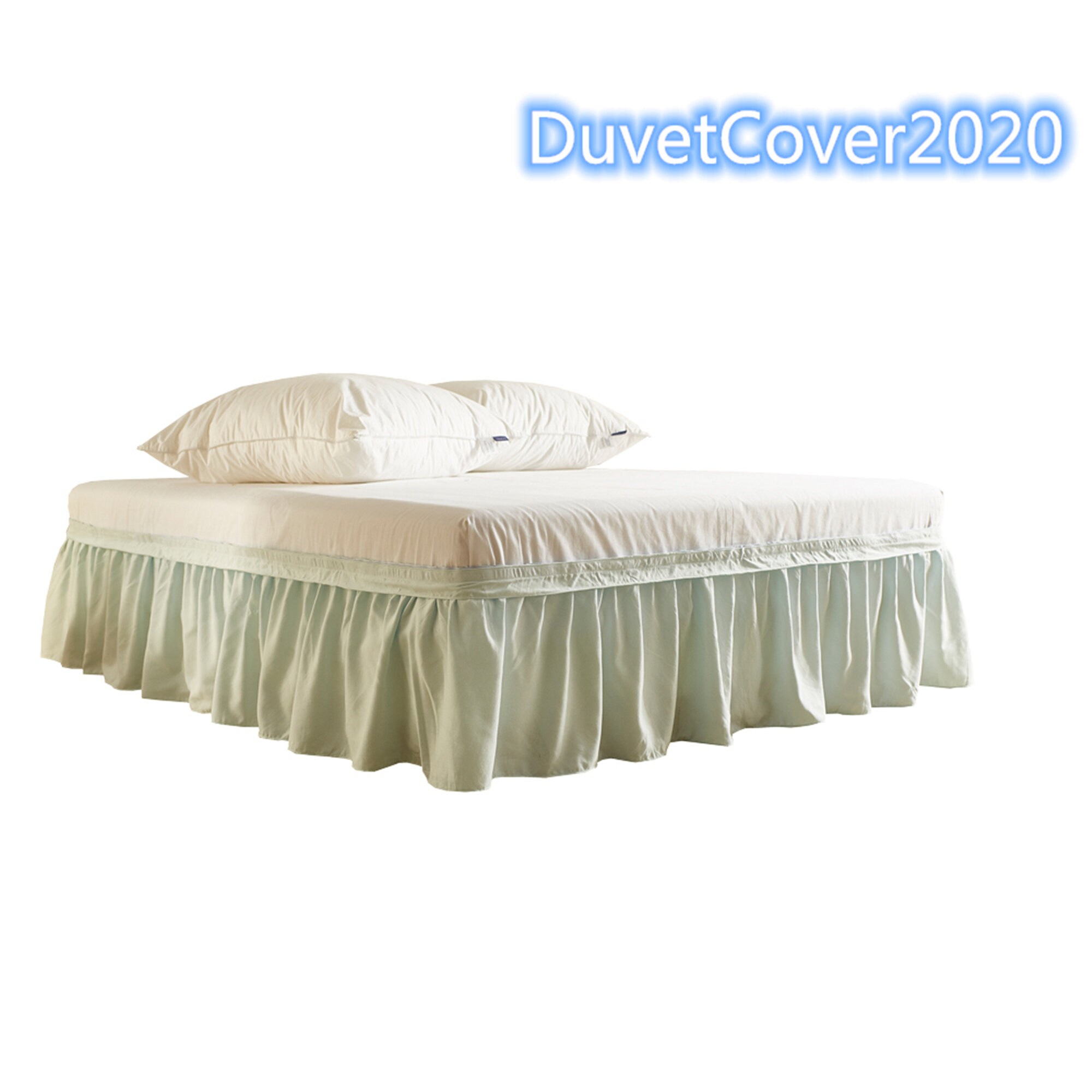 Minimalist Solid Light Green Bed Skirt King Twin Queen Bed Etsy