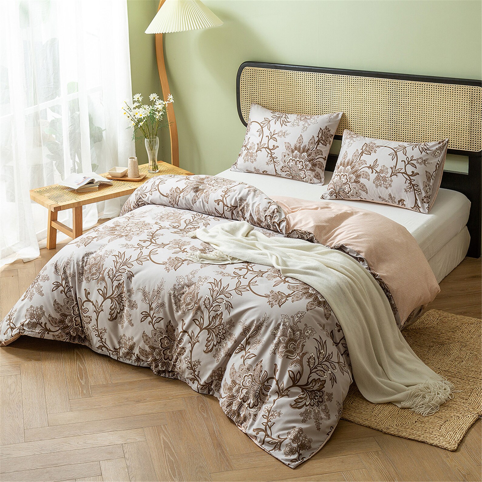 Creamy White Vintage Floral Duvet Cover Queen King Twin Duvet Etsy