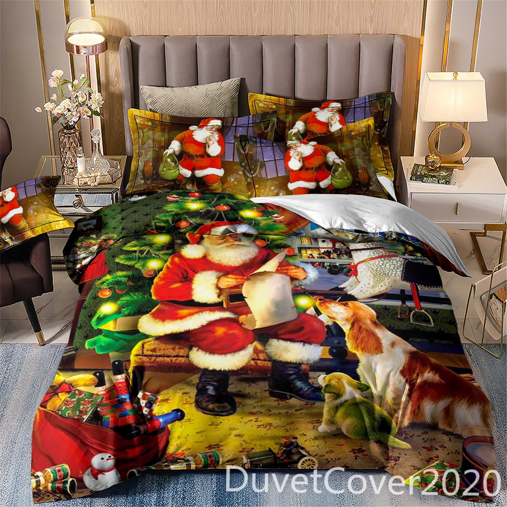 CHRISTMAS DUVET COVER SETS XMAS BEDDING KIDS TODDLER & ADULTS SINGLE DOUBLE KING