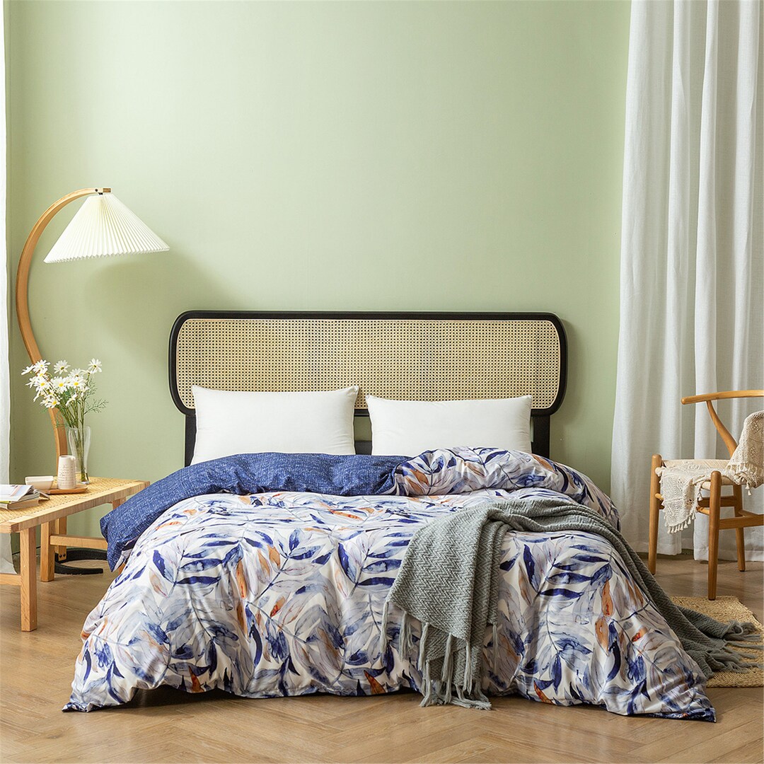 Vintage Navy Floral Duvet Cover Queen King Twin Duvet Cover Etsy