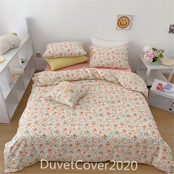 White/pink Floral Duvet Cover Full 