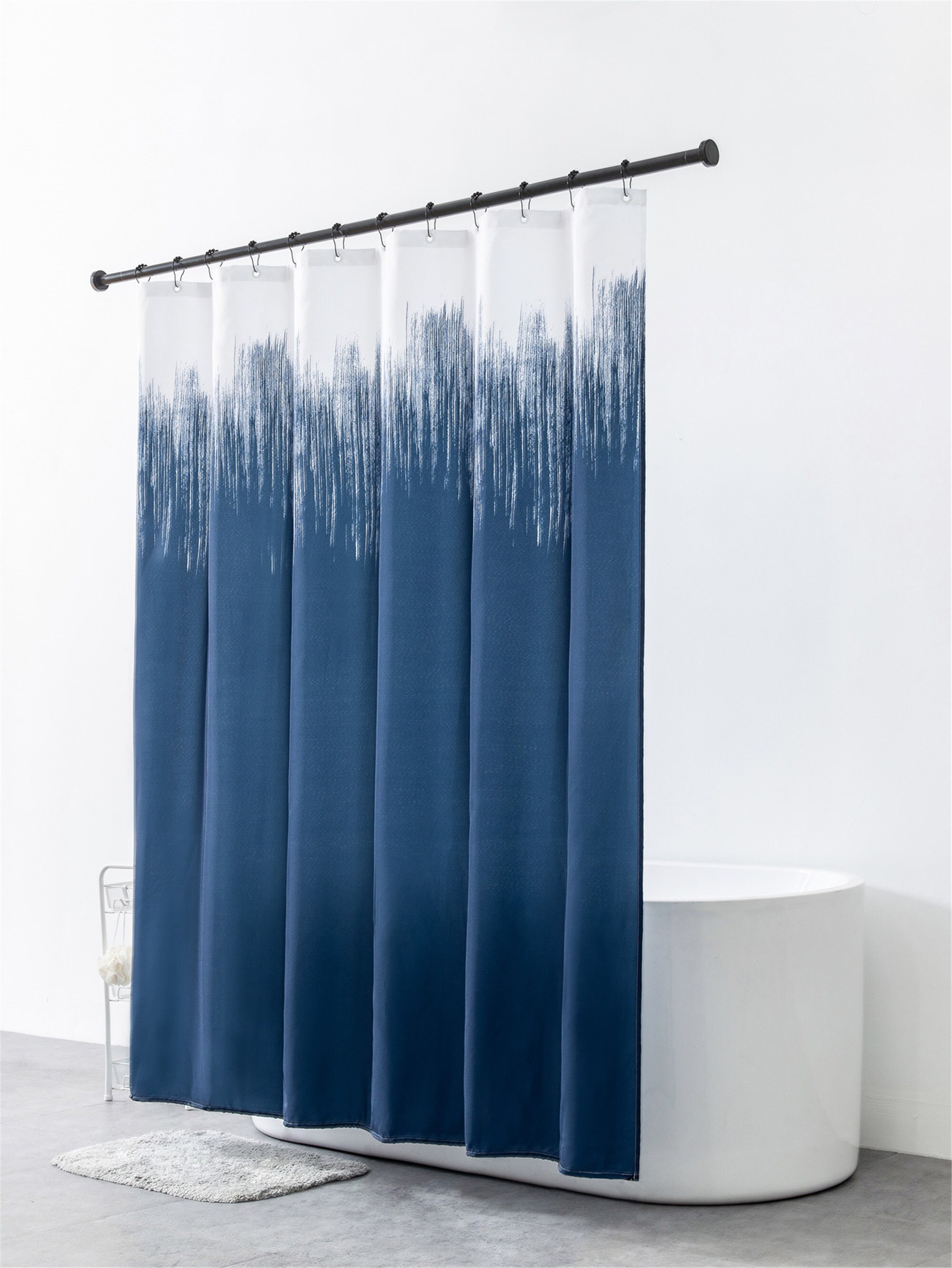 Download Waterproof Bath Curtain Blue/Shower Curtain Mockup/ Bath | Etsy