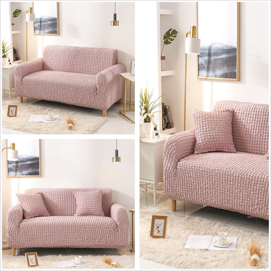 Pure Light Pink Sofa Covercouch Cover slipcovers sofa Cover Etsy