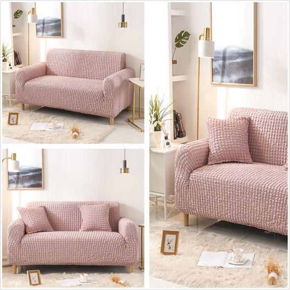 Pure Light Pink Sofa Covercouch Cover Slipcovers India Pure Light Pink Sofa Covercouch Cover, Soft Pink Sofa Covers