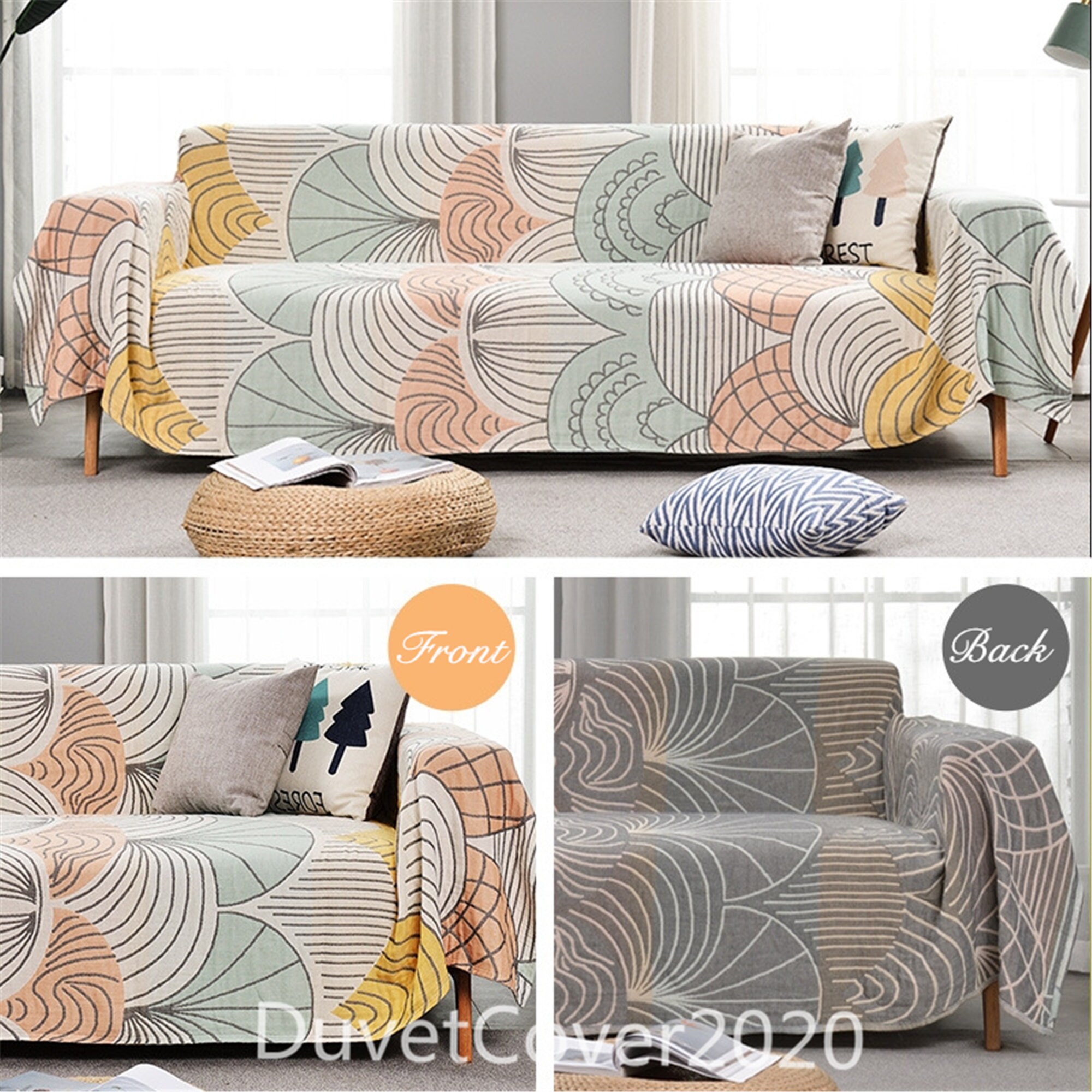 Vintage Boho Thicken Cotton Couch Cover Plus SizeCotton Sofa Etsy