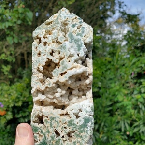 Moss Agate  Tower Generator Obelisk Crystal Gemstone  quartz 1109g