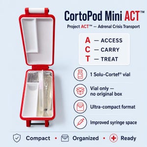 CortoPod Mini ACT™ | Hydrocortisone Emergency Injection Kit Case | Vial Only + 3 ml Syringe