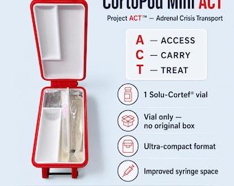 CortoPod Mini ACT™ | Hydrocortisone Emergency Injection Kit Case | Vial Only + 3 ml Syringe