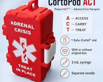 CortoPod ACT™ | Solu-Cortef Emergency Kit Case – Vial With or Without Box + Syringe, Adrenal Crisis Carry