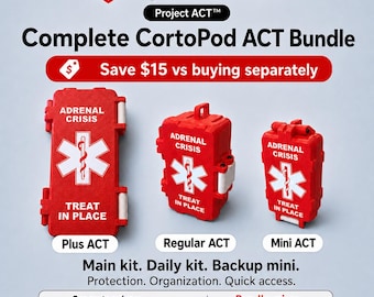 CortoPod ACT™ Complete Bundle | Hydrocortisone Emergency Kit Cases | Plus, Regular & Mini