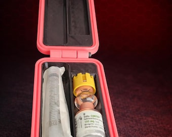 CortoPod - Estuche rígido para Solu-Cortef, frasco + jeringa o 2 frascos, estuche de emergencia antigolpes con mosquetón