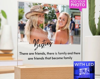 Besties Photo Gifts Plaque With Stand LED, Photo Keepsake, Photo Gift For Friend, Best Friend Gifts, Personalized Gift For Friend, BFF Gifts