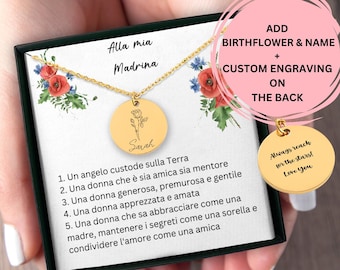 Alla mia Madrina | collana a madrina | regalo di Natale a madrina regalo di compleanno per madrina |gioielli madrina |definizione di madrina