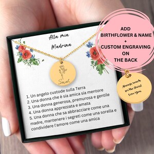 Alla mia Madrina | collana a madrina | regalo di Natale a madrina regalo di compleanno per madrina |gioielli madrina |definizione di madrina