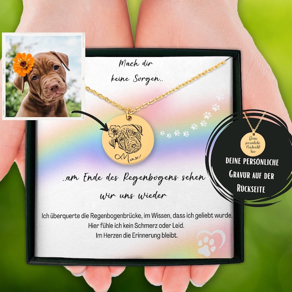 Personalisierte Halskette Hund Portrait, Foto Kette Erinnerung An Hund Hunde Trauer,Personalisierte Kette Erinnerung Hund,Kette Mit Haustier