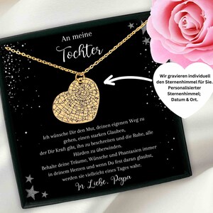 Geschenk Mit Sternen Tochter, Tochter Geschenk Weihnachten Von Vater, Tochter Bestonderes Geschenk, Gold,Tochter Mädchen Besonderes Geschenk